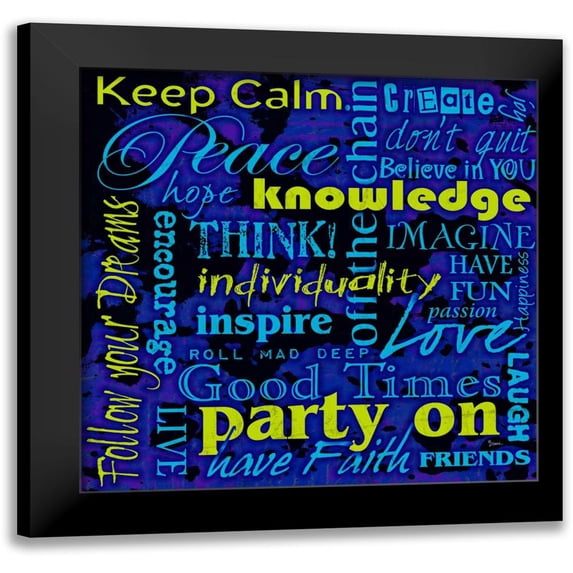 Stimson, Diane 12x12 Black Modern Framed Museum Art Print Titled - Keep Calm