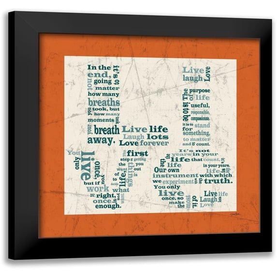 Stimson, Diane 12x12 Black Modern Framed Museum Art Print Titled - Live Orange