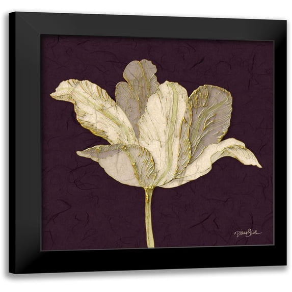 Stimson, Diane 12x12 Black Modern Framed Museum Art Print Titled - Purple Behind Tulip