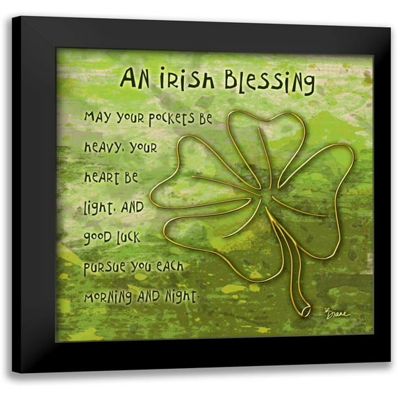 Stimson, Diane 12x12 Black Modern Framed Museum Art Print Titled - Shamrock 2