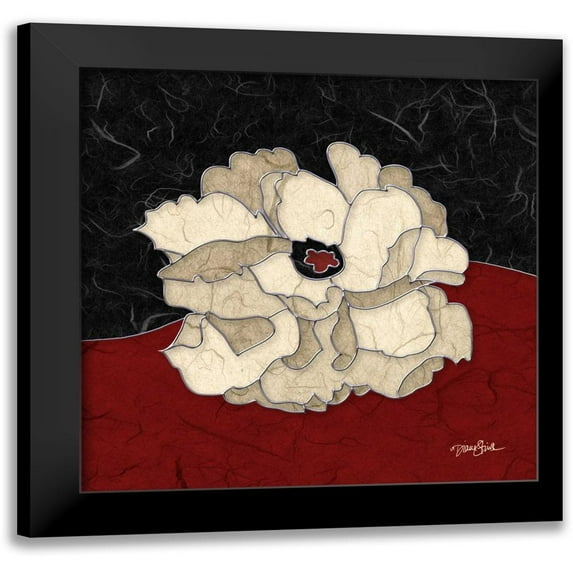 Stimson, Diane 12x12 Black Modern Framed Museum Art Print Titled - White Rose