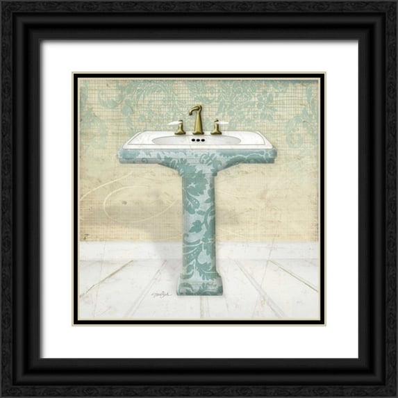 Stimson, Diane 12x12 Black Ornate Wood Framed with Double Matting Museum Art Print Titled - Lacey Sink 1