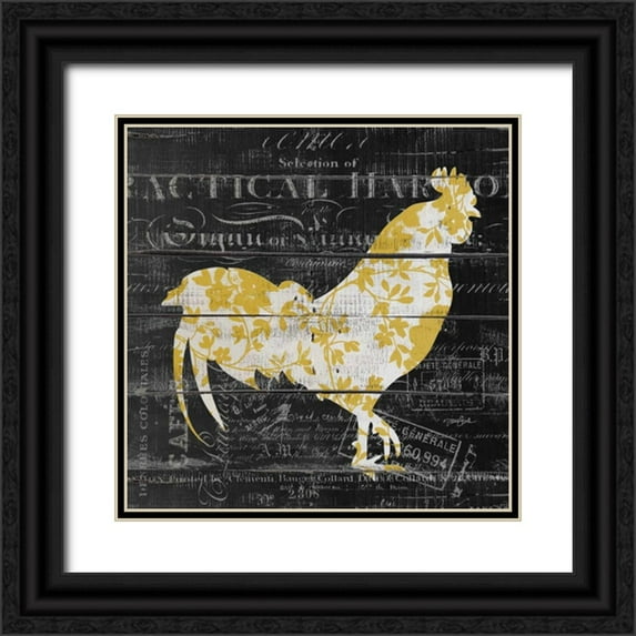 Stimson, Diane 12x12 Black Ornate Wood Framed with Double Matting Museum Art Print Titled - Le Coq 1