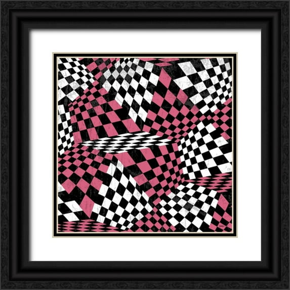 Stimson, Diane 12x12 Black Ornate Wood Framed with Double Matting Museum Art Print Titled - Warped Checks 2