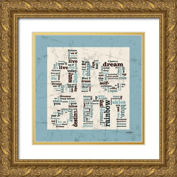 Stimson, Diane 12x12 Gold Ornate Wood Framed with Double Matting Museum Art Print Titled - Dream Blue