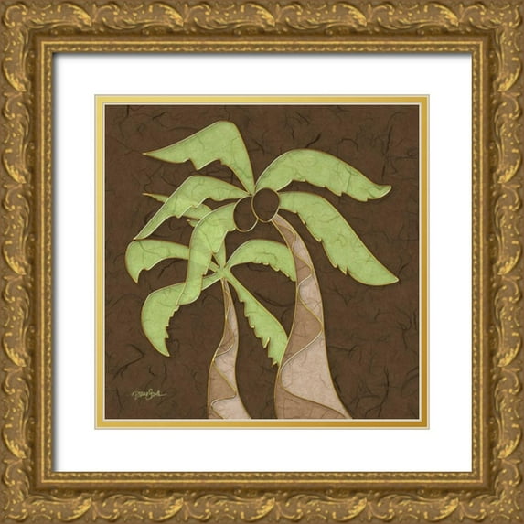 Stimson, Diane 12x12 Gold Ornate Wood Framed with Double Matting Museum Art Print Titled - Palm
