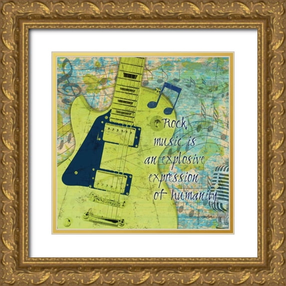 Stimson, Diane 12x12 Gold Ornate Wood Framed with Double Matting Museum Art Print Titled - Rock Poetry 1
