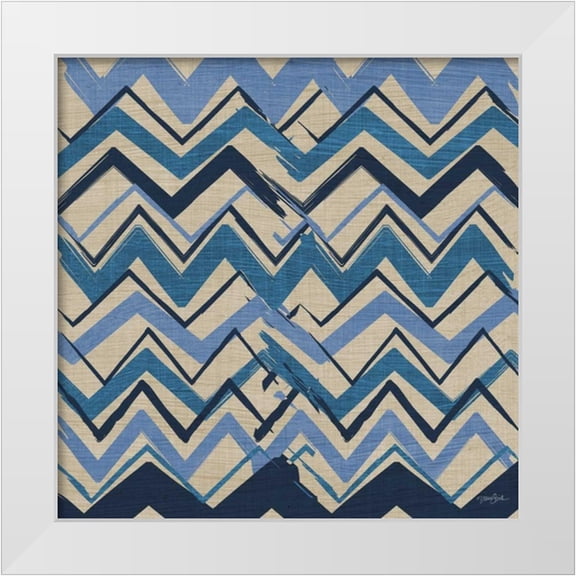 Stimson, Diane 12x12 White Modern Wood Framed Museum Art Print Titled - Chevron on Beige