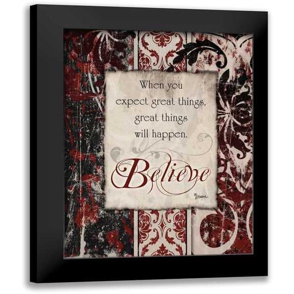 Stimson, Diane 12x14 Black Modern Framed Museum Art Print Titled - Believe Distress