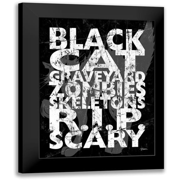 Stimson, Diane 12x14 Black Modern Framed Museum Art Print Titled - Black Cat