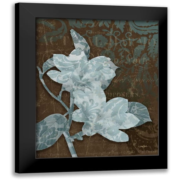 Stimson, Diane 12x14 Black Modern Framed Museum Art Print Titled - Magnolia Damask