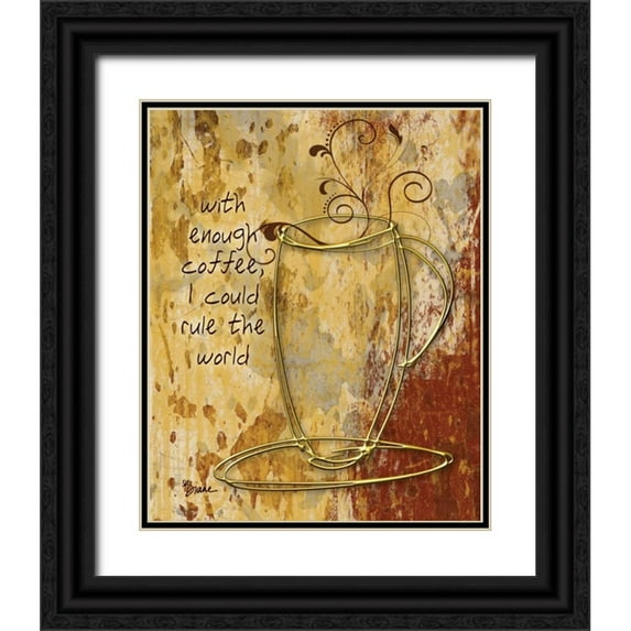 Stimson, Diane 12x14 Black Ornate Wood Framed with Double Matting Museum Art Print Titled - Coffee Rule
