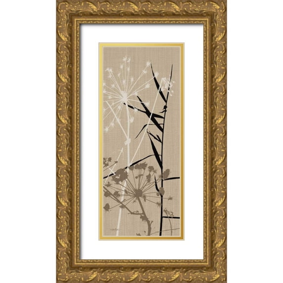 Stimson, Diane 12x24 Gold Ornate Wood Framed with Double Matting Museum Art Print Titled - Grasses 1 Brown