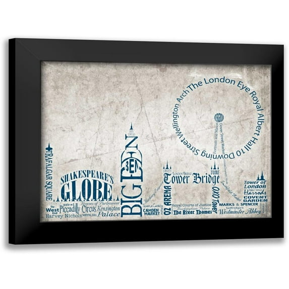 Stimson, Diane 14x12 Black Modern Framed Museum Art Print Titled - London Skyline