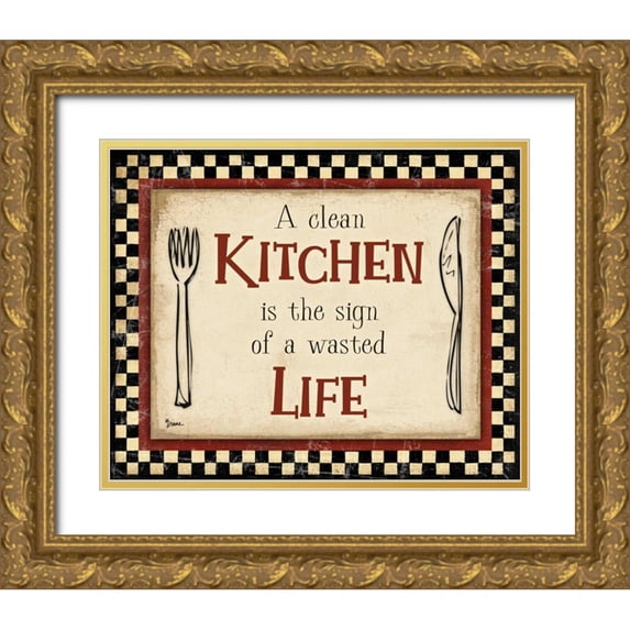 Stimson, Diane 14x12 Gold Ornate Wood Framed with Double Matting Museum Art Print Titled - Kitchen Life
