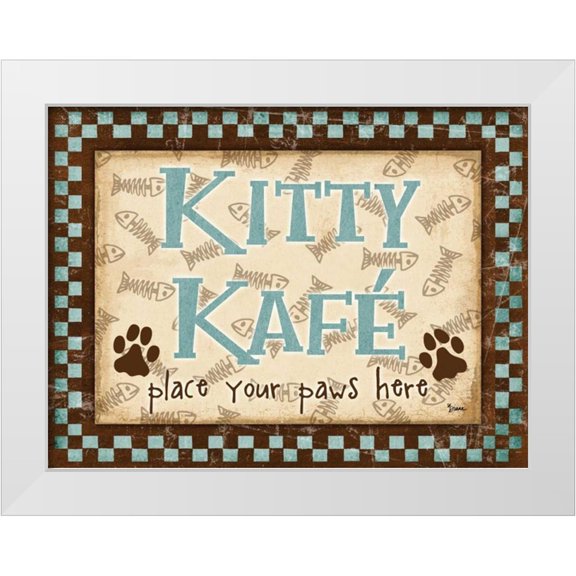 Stimson, Diane 14x12 White Modern Wood Framed Museum Art Print Titled - Kitty Kafe Blue