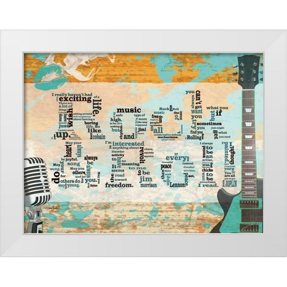 Stimson, Diane 14x12 White Modern Wood Framed Museum Art Print Titled - Rock And Roll Gold