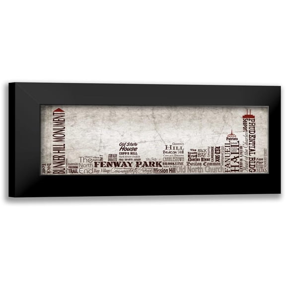 Stimson, Diane 14x7 Black Modern Framed Museum Art Print Titled - Boston Skyline