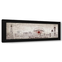 Diane Stimson 14x7 Black Modern Wood Framed Wall Art Titled - Chicago Skyline