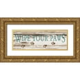 thumbnail image 1 of Stimson, Diane 14x7 Gold Ornate Wood Framed with Double Matting Museum Art Print Titled - Wipe Your Paws, 1 of 4