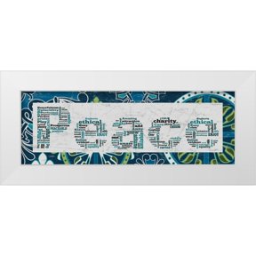 Stimson, Diane 14x7 White Modern Wood Framed Museum Art Print Titled - Blue Pattern Peace