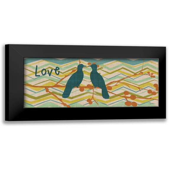 Stimson, Diane 14x8 Black Modern Framed Museum Art Print Titled - Birdie Love
