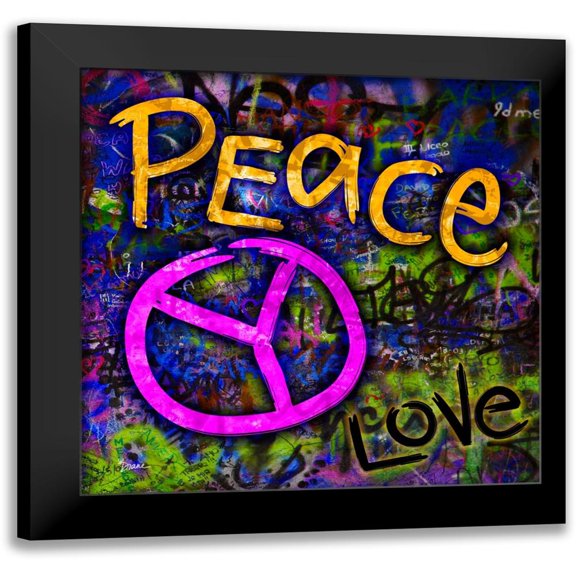 Stimson, Diane 15x15 Black Modern Framed Museum Art Print Titled - Graffiti Peace