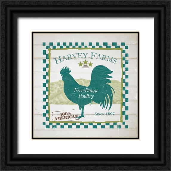 Stimson, Diane 15x15 Black Ornate Wood Framed with Double Matting Museum Art Print Titled - Harvey Farms Poultry