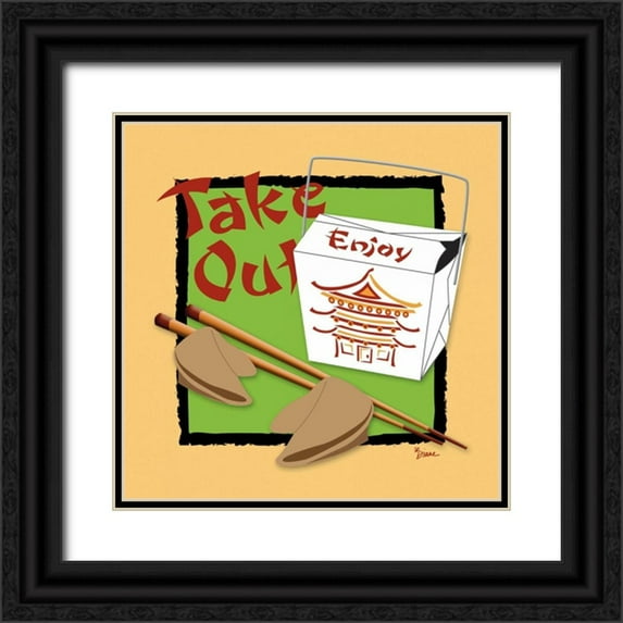 Stimson, Diane 15x15 Black Ornate Wood Framed with Double Matting Museum Art Print Titled - Take Out