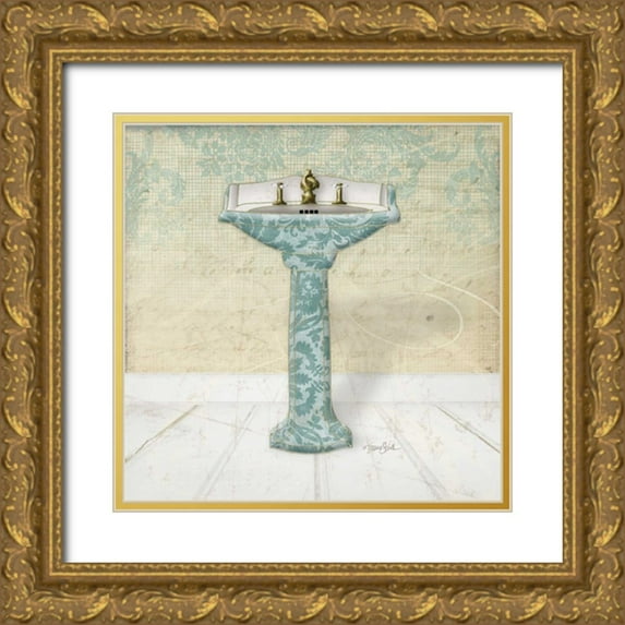 Stimson, Diane 15x15 Gold Ornate Wood Framed with Double Matting Museum Art Print Titled - Lacey Sink 2