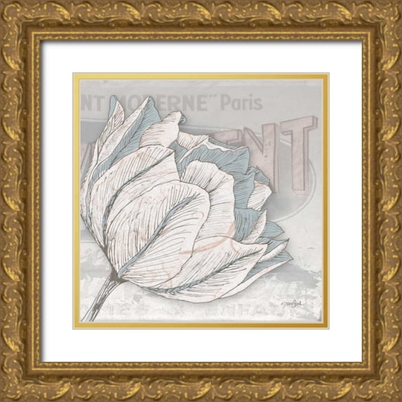 Stimson, Diane 15x15 Gold Ornate Wood Framed with Double Matting Museum Art Print Titled - Saumur Fleur 2