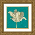 thumbnail image 1 of Stimson, Diane 15x15 Gold Ornate Wood Framed with Double Matting Museum Art Print Titled - Teal Behind Tulip, 1 of 4