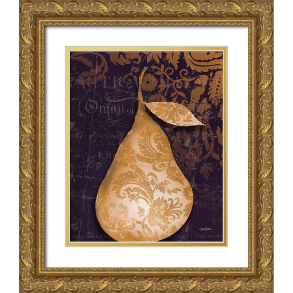 Stimson, Diane 15x18 Gold Ornate Wood Framed with Double Matting Museum Art Print Titled - Pear Damask Center