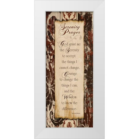 Stimson, Diane 15x32 White Modern Wood Framed Museum Art Print Titled - Serenity Prayer