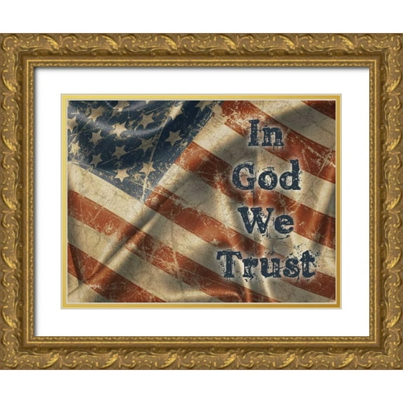 Stimson, Diane 18x15 Gold Ornate Wood Framed with Double Matting Museum Art Print Titled - In God We Trust
