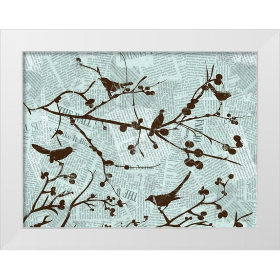 Stimson, Diane 18x15 White Modern Wood Framed Museum Art Print Titled - Bird Branches