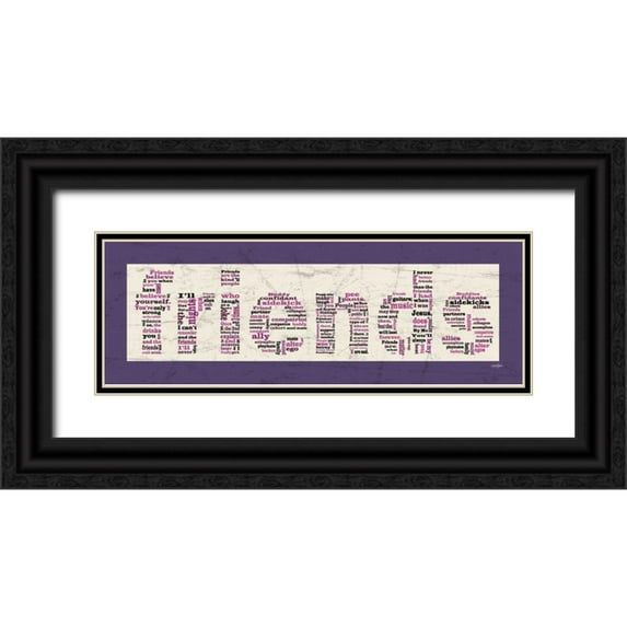 Stimson, Diane 18x9 Black Ornate Wood Framed with Double Matting Museum Art Print Titled - Purple Friends