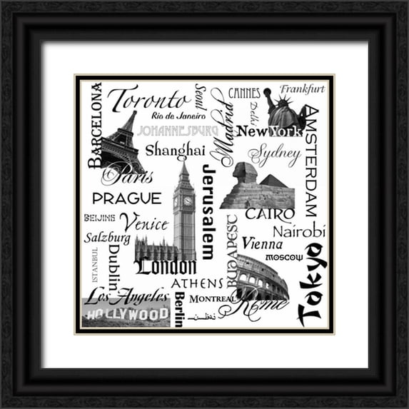 Stimson, Diane 20x20 Black Ornate Wood Framed with Double Matting Museum Art Print Titled - World Tour