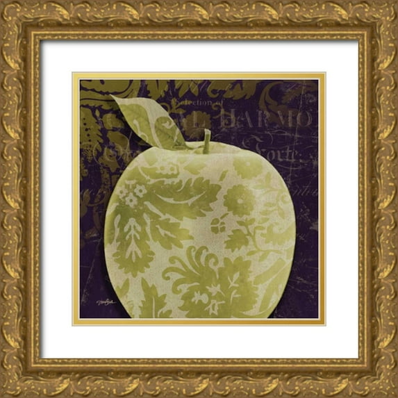 Stimson, Diane 20x20 Gold Ornate Wood Framed with Double Matting Museum Art Print Titled - Apple Damask Center