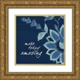 thumbnail image 1 of Stimson, Diane 20x20 Gold Ornate Wood Framed with Double Matting Museum Art Print Titled - Navy Floral 1, 1 of 4