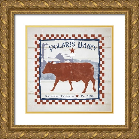 Stimson, Diane 20x20 Gold Ornate Wood Framed with Double Matting Museum Art Print Titled - Polaris Dairy