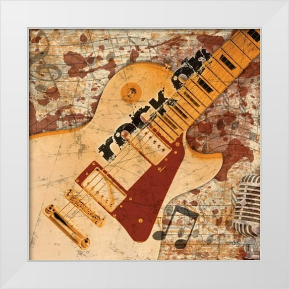 Stimson, Diane 20x20 White Modern Wood Framed Museum Art Print Titled - Guitar Rock 1