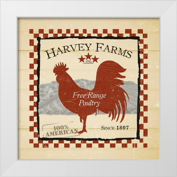 Stimson, Diane 20x20 White Modern Wood Framed Museum Art Print Titled - Harvey Farms Poultry
