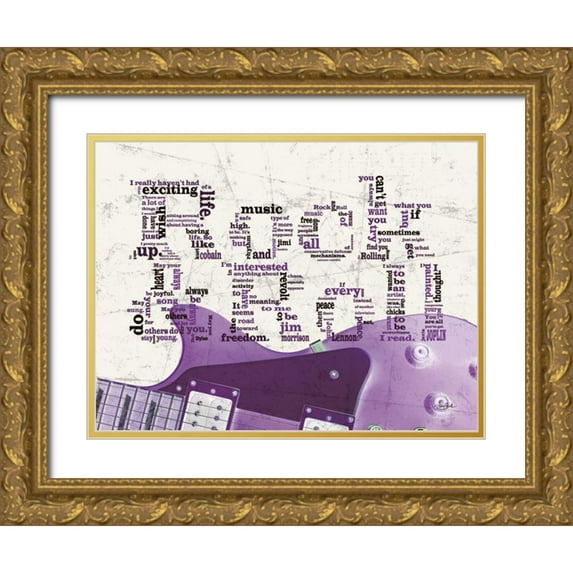 Stimson, Diane 24x19 Gold Ornate Wood Framed with Double Matting Museum Art Print Titled - Purple Rock And Roll