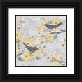 thumbnail image 1 of Stimson, Diane 26x26 Black Ornate Wood Framed with Double Matting Museum Art Print Titled - Cherry Blossom Birds 2, 1 of 4