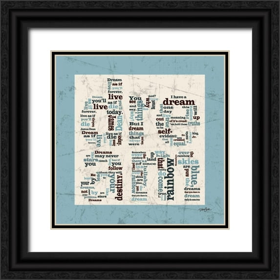 Stimson, Diane 26x26 Black Ornate Wood Framed with Double Matting Museum Art Print Titled - Dream Blue