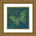 thumbnail image 1 of Stimson, Diane 26x26 Gold Ornate Wood Framed with Double Matting Museum Art Print Titled - Peacock Bfly 1, 1 of 4