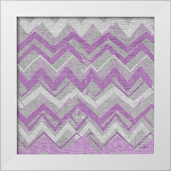 Stimson, Diane 26x26 White Modern Wood Framed Museum Art Print Titled - Orchid Gray Stripes 2