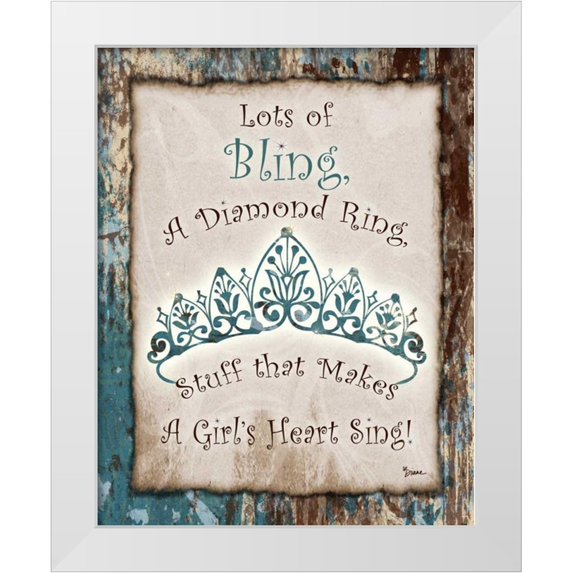 Stimson, Diane 26x32 White Modern Wood Framed Museum Art Print Titled - Tiara Bling 1