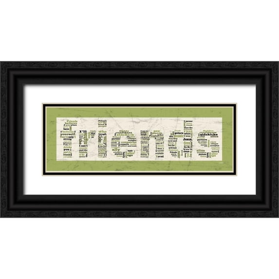 Stimson, Diane 32x14 Black Ornate Wood Framed with Double Matting Museum Art Print Titled - Green Friends